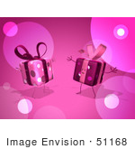 #51168 Royalty-Free (Rf) Illustration Of Two 3d Present Characters Holding Their Arms Open - Version 1
