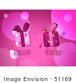 #51169 Royalty-Free (Rf) Illustration Of Two 3d Present Characters Waving - Version 2