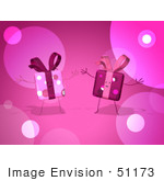 #51173 Royalty-Free (Rf) Illustration Of Two 3d Present Characters Holding Their Arms Open - Version 2