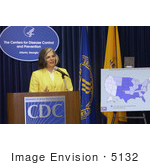 #5132 Stock Photography Of Cdc Director Julie Louise Gerberding Speaking At An August 2003 West Nile Virus Press Briefing
