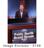 #5149 Picture Of Public Health Grand Rounds Being Broadcasted By Cdc'S Director William Roper