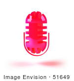 #51649 Royalty-Free (Rf) Illustration Of A 3d Pink Floating Microphone - Version 2