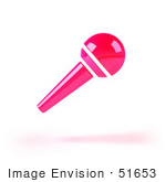 #51653 Royalty-Free (Rf) Illustration Of A 3d Pink Microphone On A Handle - Version 1