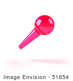 #51654 Royalty-Free (Rf) Illustration Of A 3d Pink Microphone On A Handle - Version 2