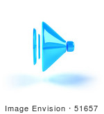 #51657 Royalty-Free (Rf) Illustration Of A 3d Neon Blue Speaker - Version 4