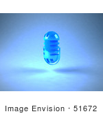 #51672 Royalty-Free (Rf) Illustration Of A 3d Blue Microphone Head - Version 3
