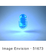#51673 Royalty-Free (Rf) Illustration Of A 3d Blue Microphone Head - Version 2