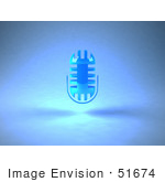 #51674 Royalty-Free (Rf) Illustration Of A 3d Blue Microphone Head - Version 1