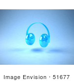 #51677 Royalty-Free (Rf) Illustration Of Neon Blue 3d Headphones - Version 2