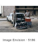 #5186 Picture Of Two Researchers Standing With Field Gear That Will Be Used During An Arbovirus Isolation Study