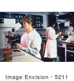 #5211 Picture Of Researchers Working In A Laboratory Trying To Identifying The Cause Of An Infectious Disease Outbreak
