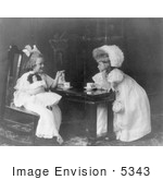 #5343 Little Girls Playing Tea by JVPD