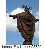 #53720 Royalty-Free Stock Photo Of A Bronze Jesus