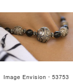 #53753 Royalty-Free Stock Photo Of A Closeup Of A Necklace On A Woman&Rsquo;S Neck