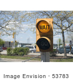 #53783 Royalty-Free Stock Photo of a Wait Street Light by Maria Bell