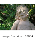 #53834 Royalty-Free Stock Photo Of A Girl Garden Statue