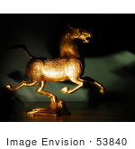 #53840 Royalty-Free Stock Photo Of A Bronze Horse Statue