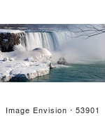 #53901 Royalty-Free Stock Photo Of Niagara Falls In Winter Canadian Side