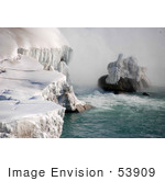 #53909 Royalty-Free Stock Photo Of Niagara Falls In Winter Canadian Side