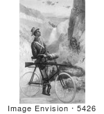 #5426 Man On A Bicycle Yellowstone Park