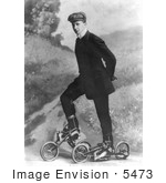 #5473 Man on Pedal Roller Skates by JVPD