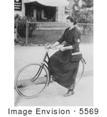 #5569 Female Telegraph Messenger On Bike