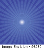 #56289 Royalty-Free (Rf) Clip Art Illustration Of A Blue Radial Burst Background Of Light Rays