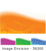 #56300 Royalty-Free (Rf) Clip Art Illustration Of A Digital Collage Of Orange Purple Green And Blue Backgrounds With White On The Tops