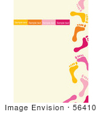 #56410 Royalty-Free (Rf) Clip Art Illustration Of A Colorful Foot Border Around White
