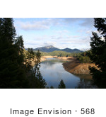 #568 Photograph Of A Snow Capped Mountain And Applegate Lake Oregon