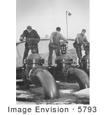 #5793 Men Operating Oil Valves