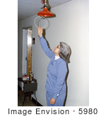 #5980 Picture Of A Person Checking A Safety Shower Outside Of A Laboratory