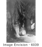 #6039 Cahuilla Woman Under Palms