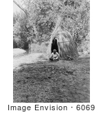 #6069 Pomo Indian Woman Cooking Acorns by JVPD