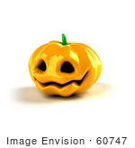 #60747 Royalty-Free (Rf) Illustration Of A 3d Ceramic Halloween Pumpkin - Version 1