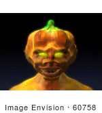 #60758 Royalty-Free (Rf) Illustration Of A 3d Pumpkin Monster Facing Front - Version 2