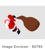 #60793 Royalty-Free (Rf) Illustration Of A Cartoon Styled Santa Claus Flying - Version 4