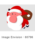 #60796 Royalty-Free (Rf) Illustration Of A Cartoon Styled Santa Claus Flying - Version 2