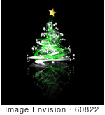 #60822 Royalty-Free (Rf) Illustration Of A Green Spiral Christmas Tree - Version 3