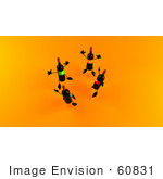 #60831 Royalty-Free (Rf) Illustration Of A Circle Of 3d Black Wine Bottle Mascots Jumping - Version 3