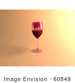 #60849 Royalty-Free (Rf) Illustration Of A 3d Glass Of Red Wine With North American Continents Printed On The Glasss - Version 2