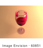 #60851 Royalty-Free (Rf) Illustration Of A 3d Glass Of Red Wine With Europe On The Glasss