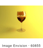 #60855 Royalty-Free (Rf) Illustration Of A 3d Glass Of Red Wine With A World Atlas Printed On The Glass - Version 1