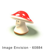 #60884 Royalty-Free (Rf) Illustration Of A 3d Fly Agaric Mushroom Character Facing Left - Version 1