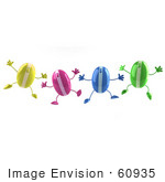 #60935 Royalty-Free (Rf) Illustration Of A Group Of Colorful 3d Computer Mouse Characters Jumping
