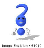 #61010 Royalty-Free (Rf) Illustration Of A 3d Blue Question Mark Character - Pose 10