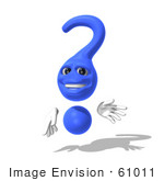 #61011 Royalty-Free (Rf) Illustration Of A 3d Blue Question Mark Character - Pose 3