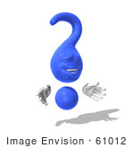 #61012 Royalty-Free (Rf) Illustration Of A 3d Blue Question Mark Character - Pose 7
