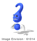 #61014 Royalty-Free (Rf) Illustration Of A 3d Blue Question Mark Character - Pose 11