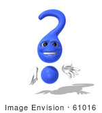 #61016 Royalty-Free (Rf) Illustration Of A 3d Blue Question Mark Character - Pose 2